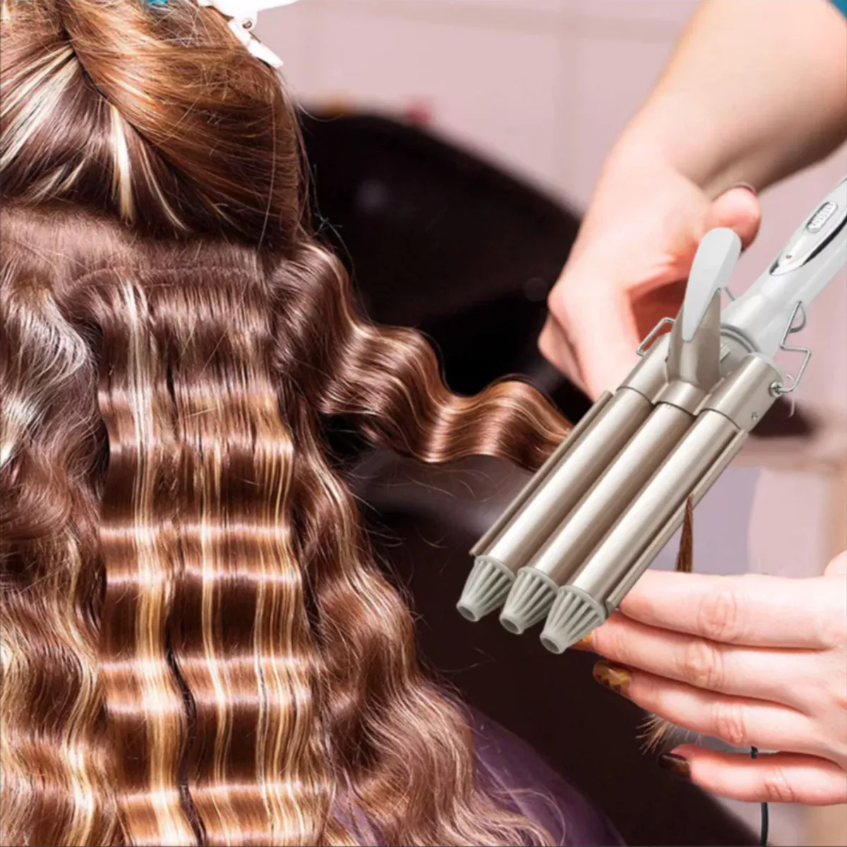 Ondulador Triple Rizador Cabello Pelo 3 Tubos Profesional, marca GENERICO - Foto 2