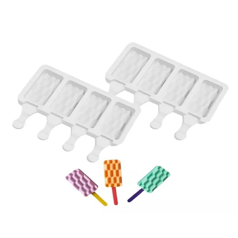 GENERICO - Pack X2 Moldes De Silicona Reposteria Molde Helados Paletas