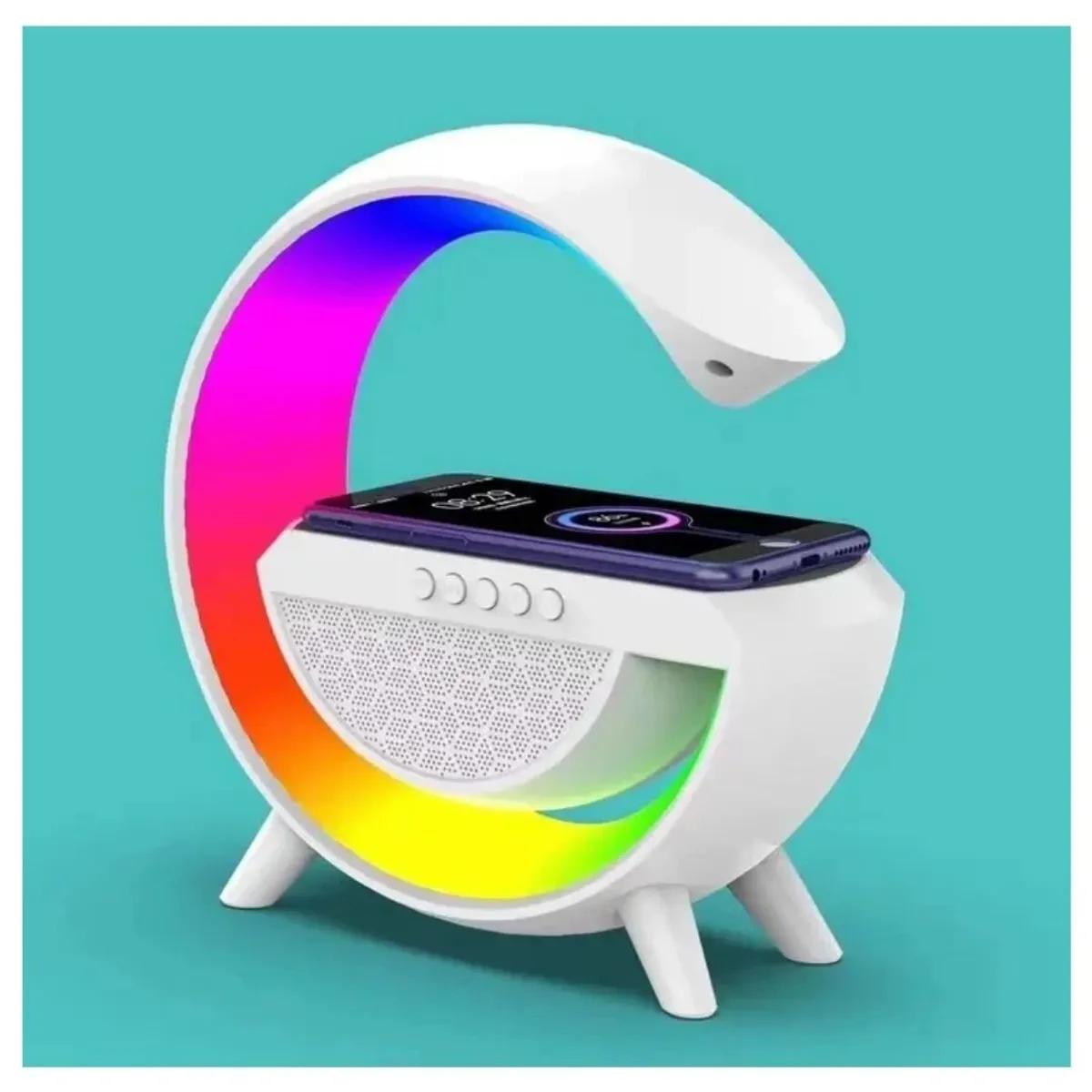 OEM - PARLANTE DE MESA G USB MULTICOLOR CON CARGADOR INALAMBRICO