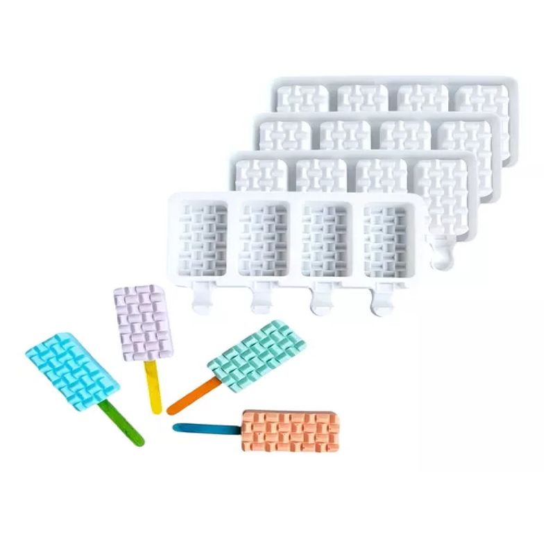 PASTELERIUS - Set X4 Moldes De Silicona Reposteria Molde Helados Paleta 4c