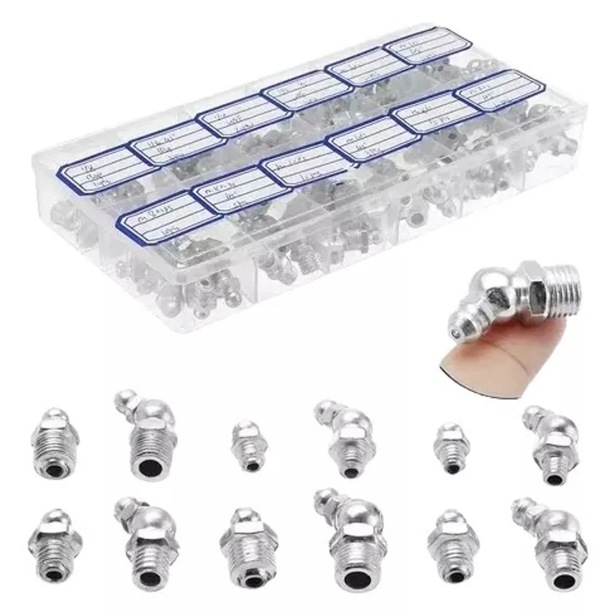 MUNDO MAGIA - 130pcs Boquillas De Engrase Hidráulicas Kits De Surtido