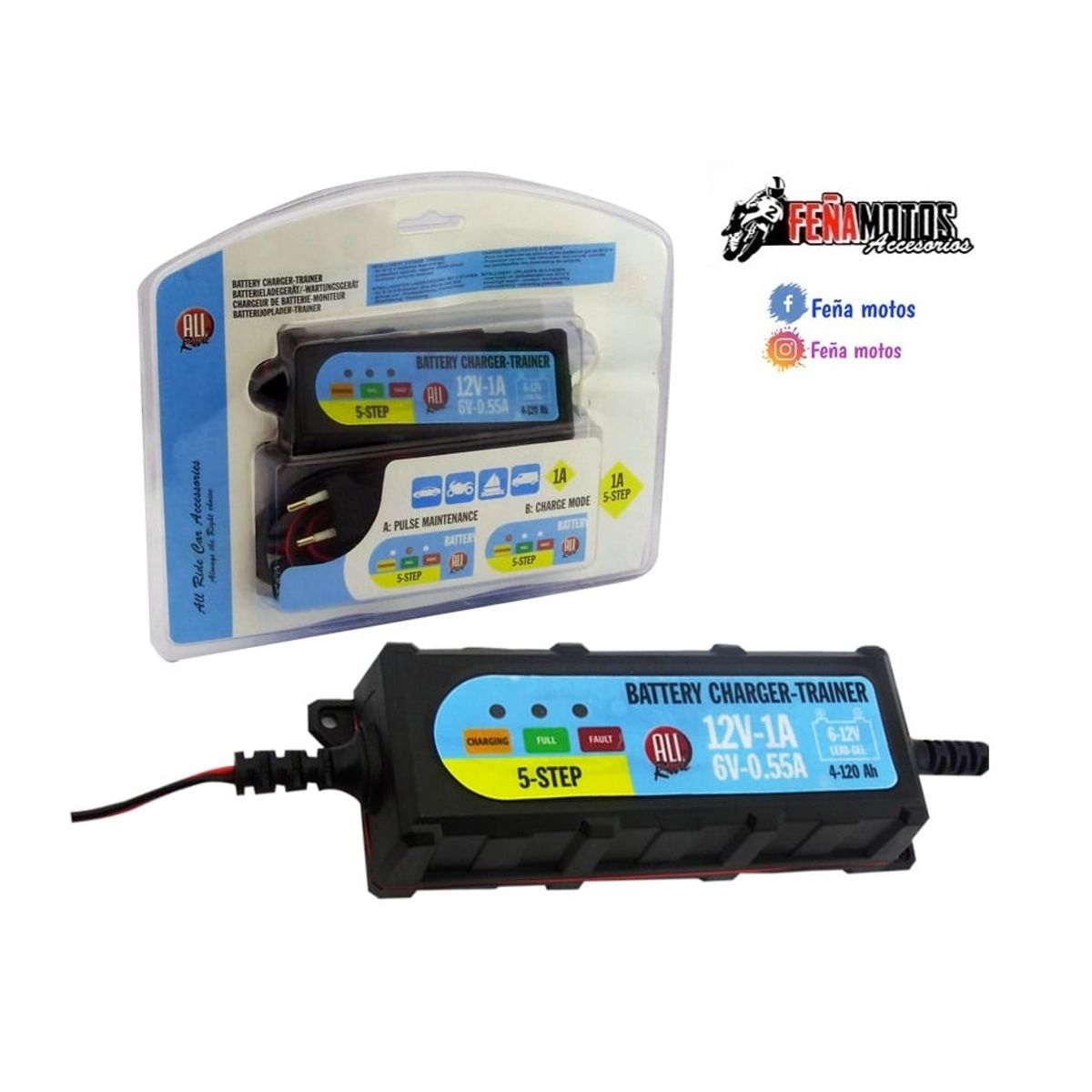 GENERICO - Cargador de baterias para auto y motos