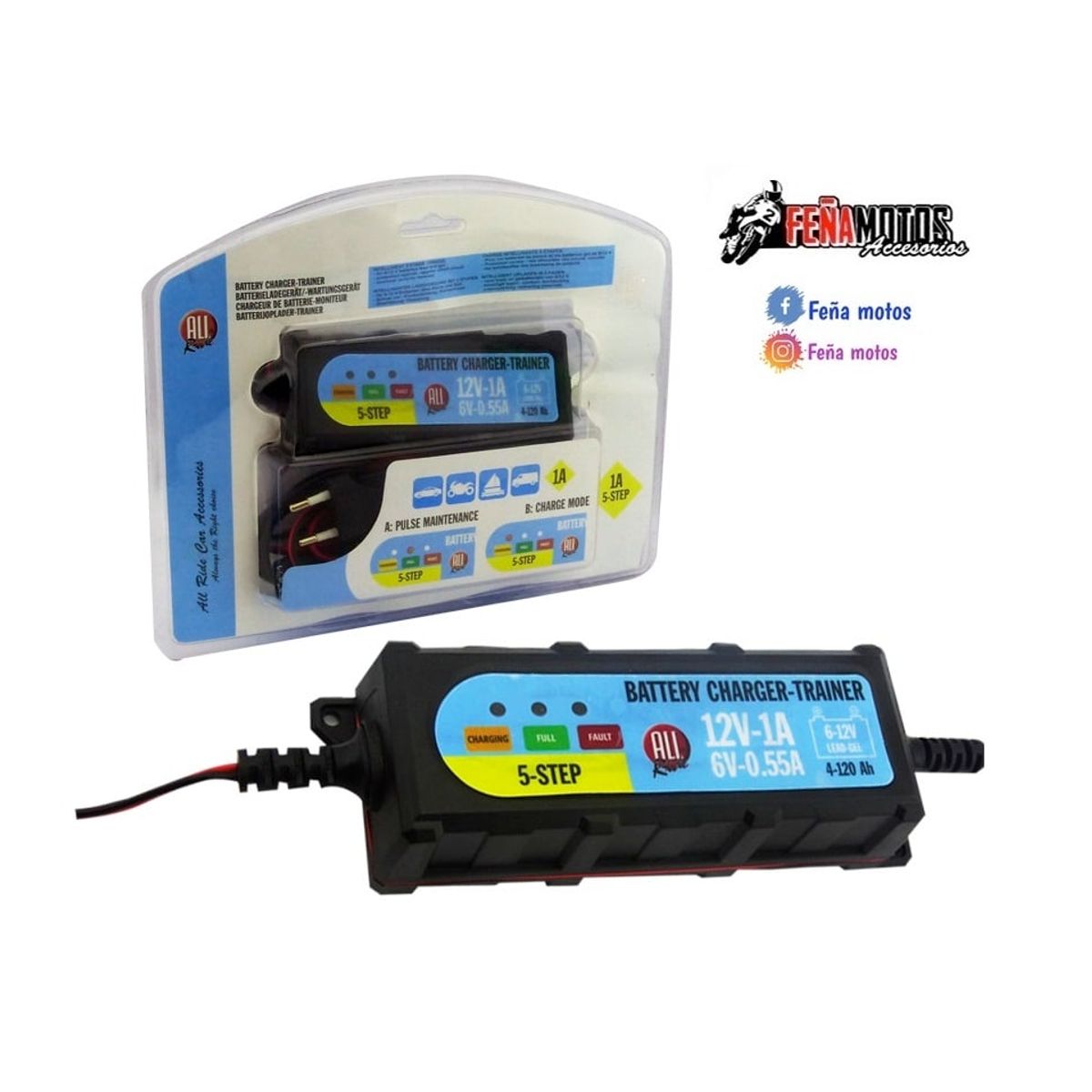 GENERICO - Cargador de baterias para auto y motos