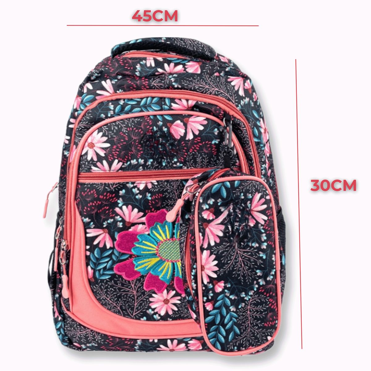 UTILISIMO - Pack Mochila Lonchera Y Estuche 45CM Juvenil Y Escolar Niña
