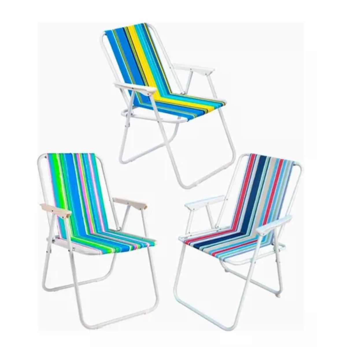 GENERICO - Pack X2 Silla Plegable Para Playa Camping Exteriores