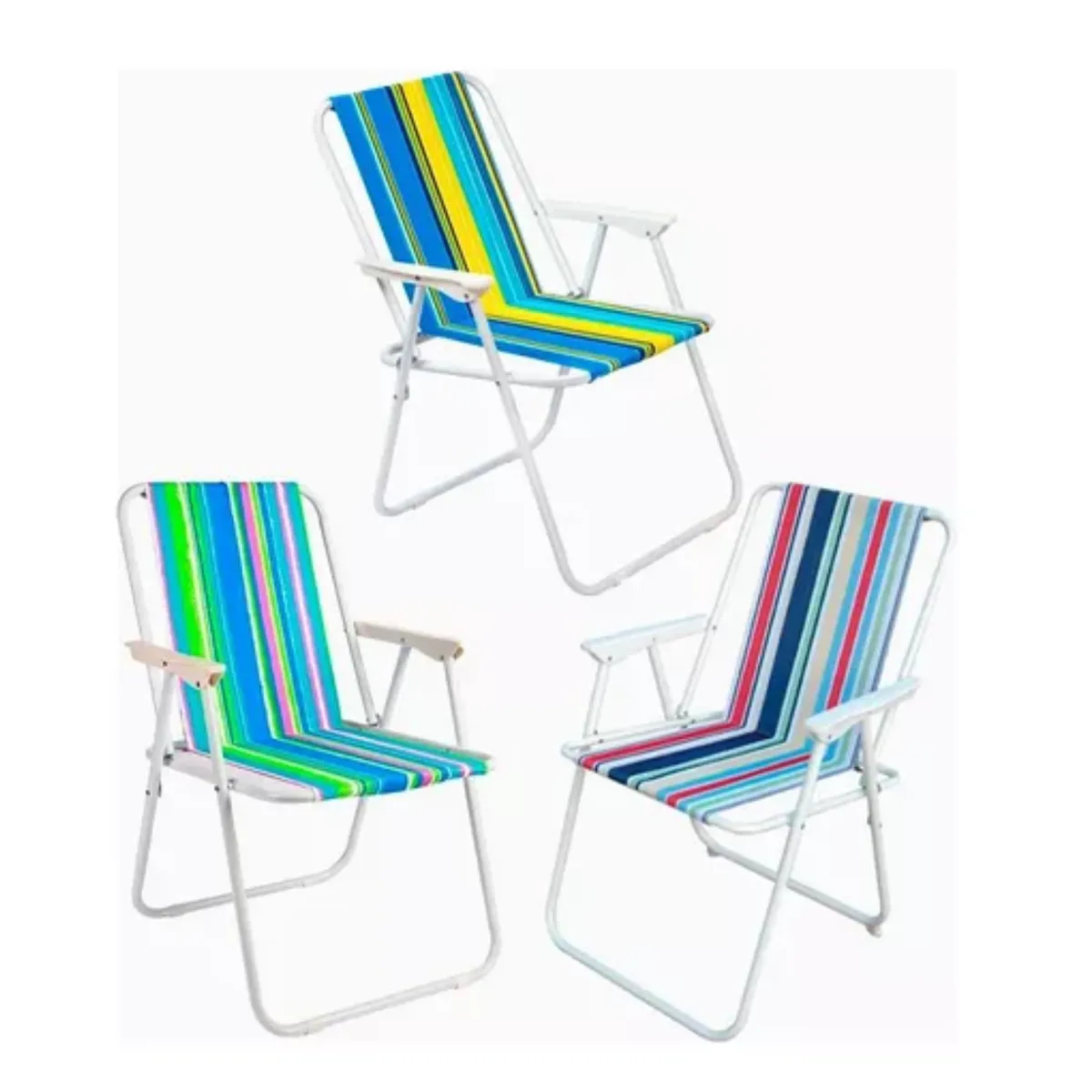 GENERICO - Pack X2 Silla Plegable Para Playa Camping Exteriores