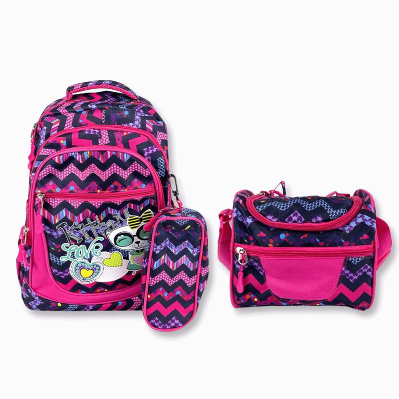 UTILISIMO - Pack Mochila Lonchera Y Estuche 45CM Juvenil Y Escolar Geometric