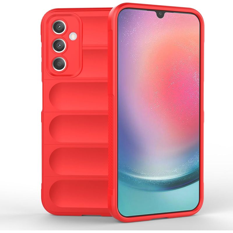 GENERICO - Carcasa para Samsung A05s Robusta Proteccion Camara - Rojo