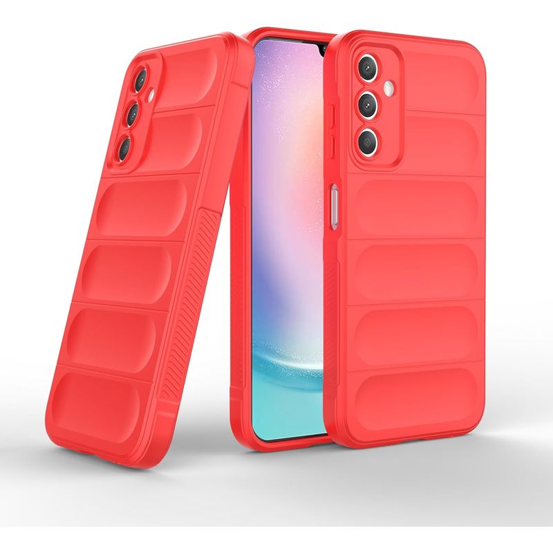 GENERICO - Carcasa para Samsung A05 Robusta Proteccion Camara - Rojo