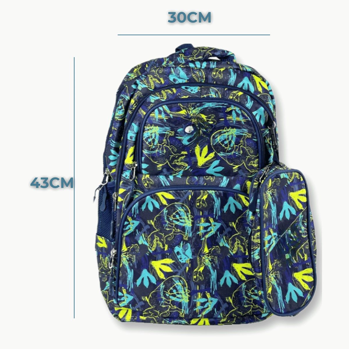 UTILISIMO - Pack Mochila Lonchera Y Estuche 45CM Juvenil y Escolar Dinosaur tracks