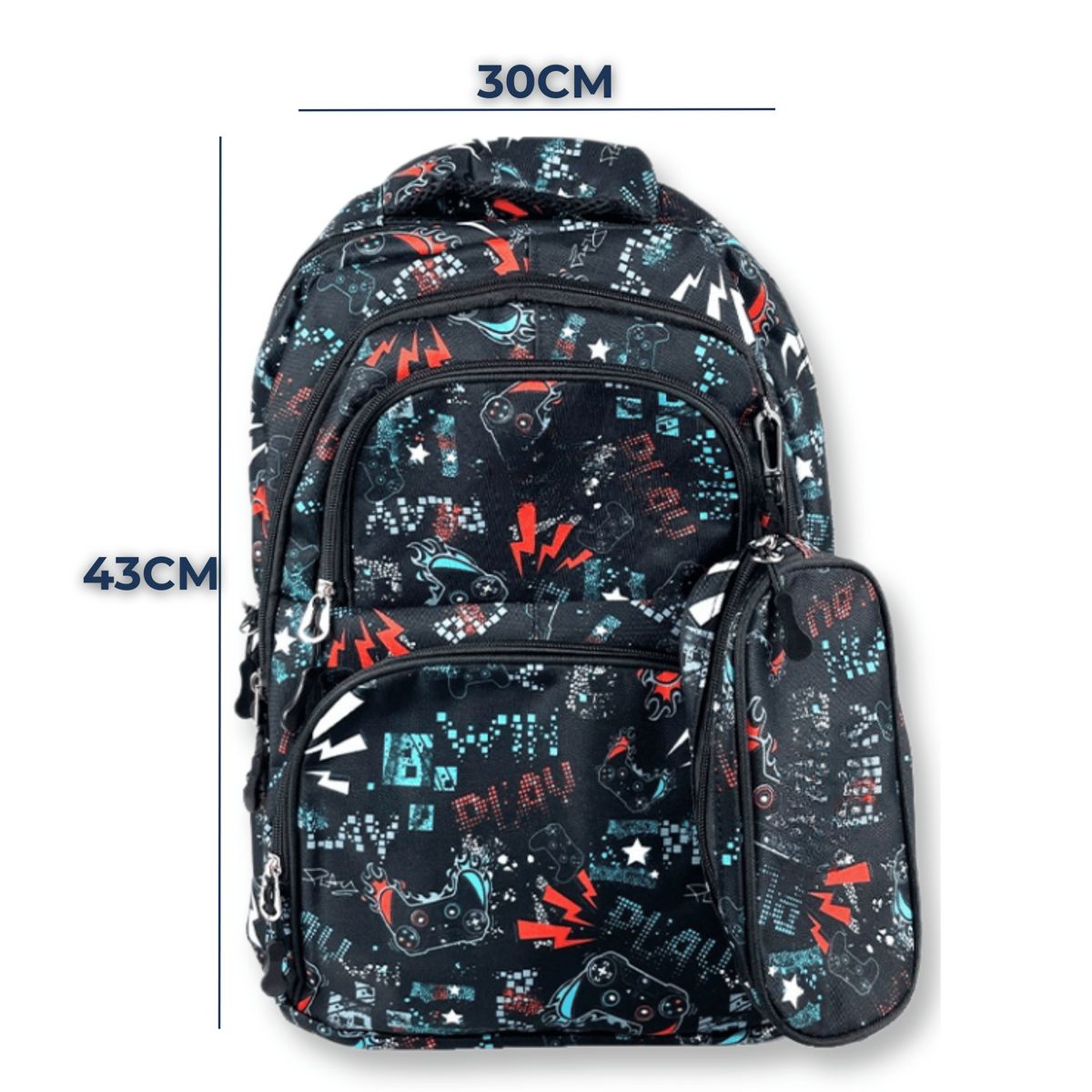 UTILISIMO - Pack Mochila Lonchera Y Estuche 45CM Juvenil Y Escolar Rays
