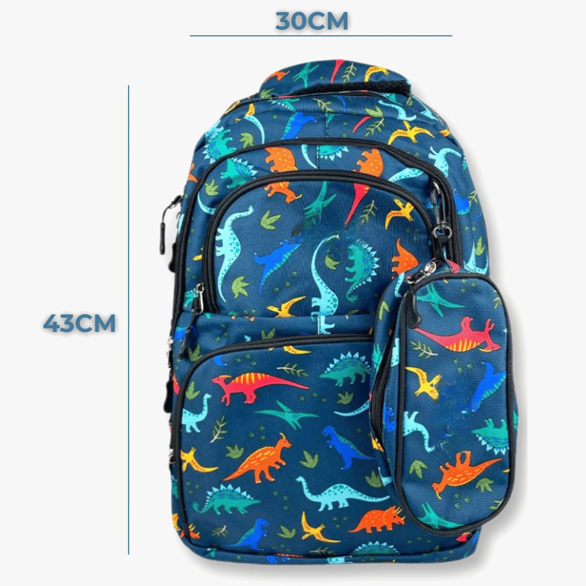 UTILISIMO - Pack Mochila Lonchera Y Estuche 45CM Juvenil Y Escolar Dinosaurs
