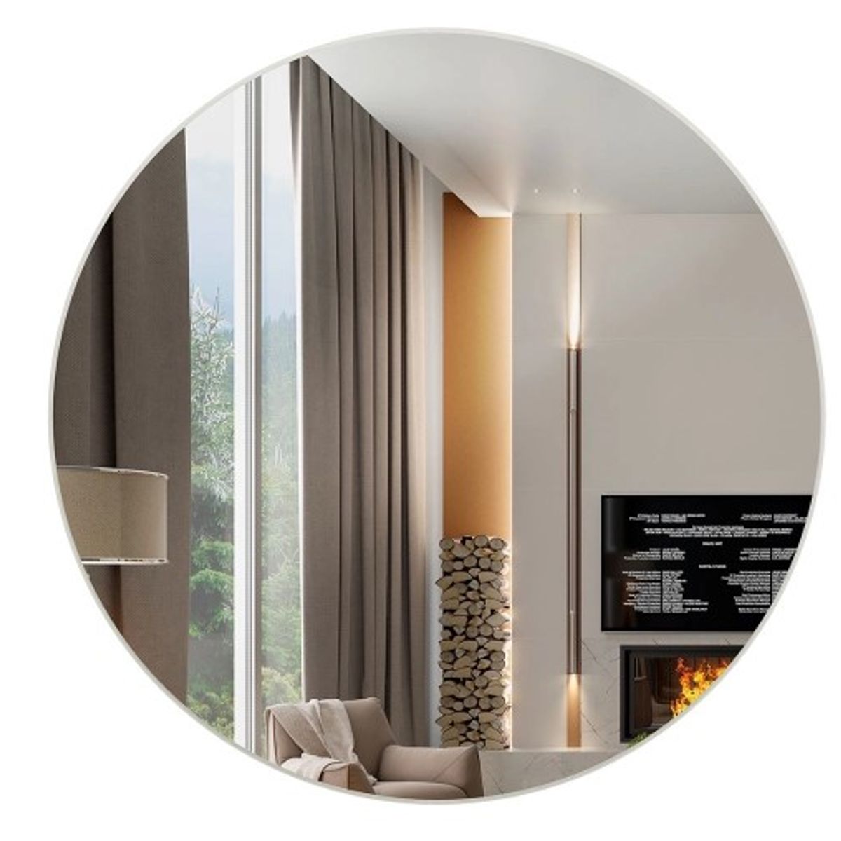 GENERICO - Espejo Decorativo Redondo De 60 Cm Con Cristal de 3mm