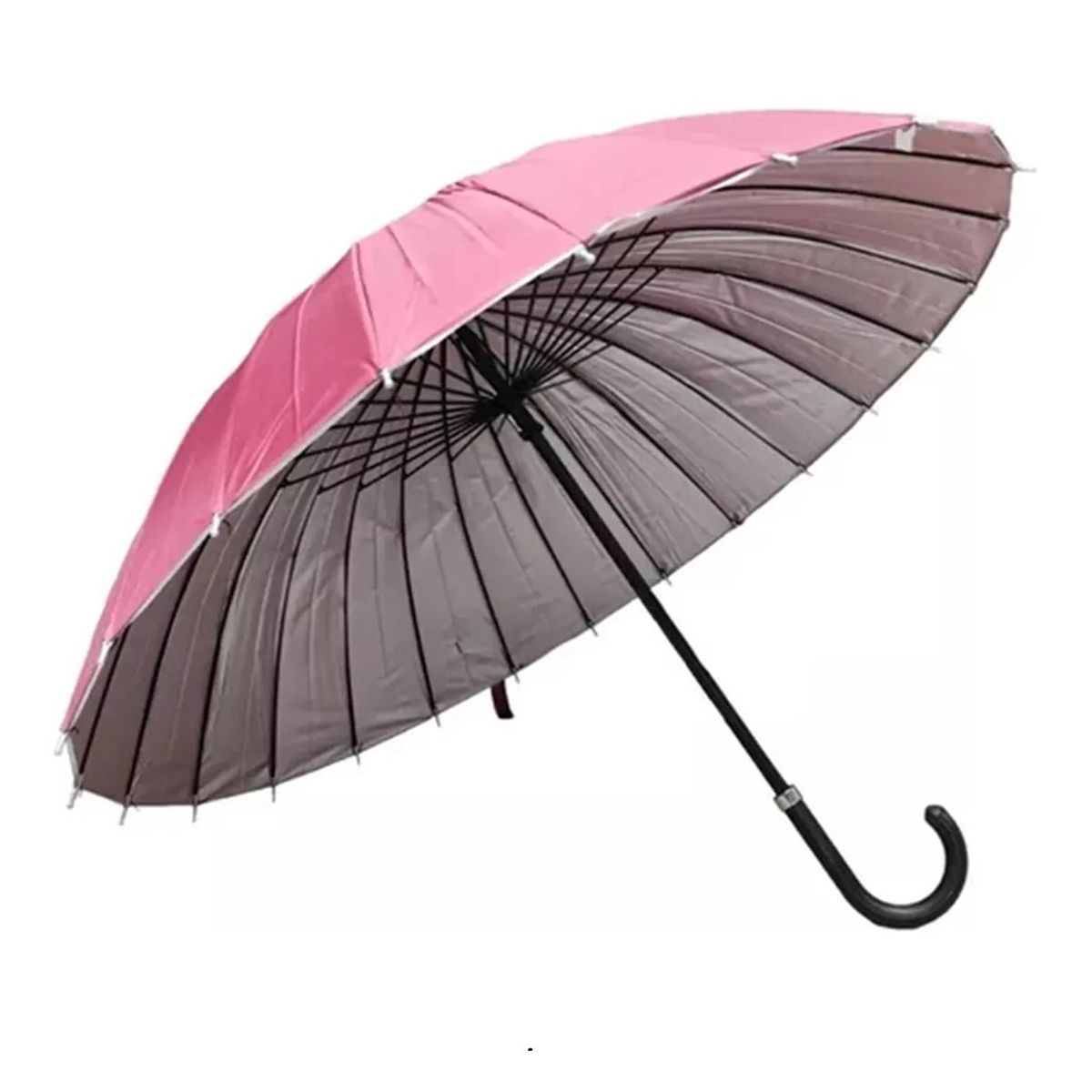 GENERICO - Paraguas Automatico Mango Curvo 24 Varillas Resistentes