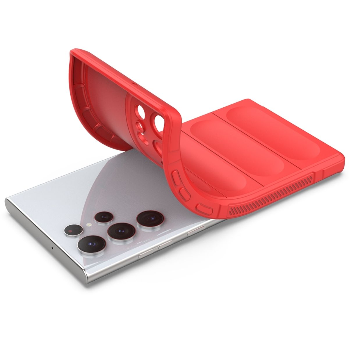 GENERICO - Carcasa para Samsung S25 Ultra Robusta Proteccion Camara - Rojo
