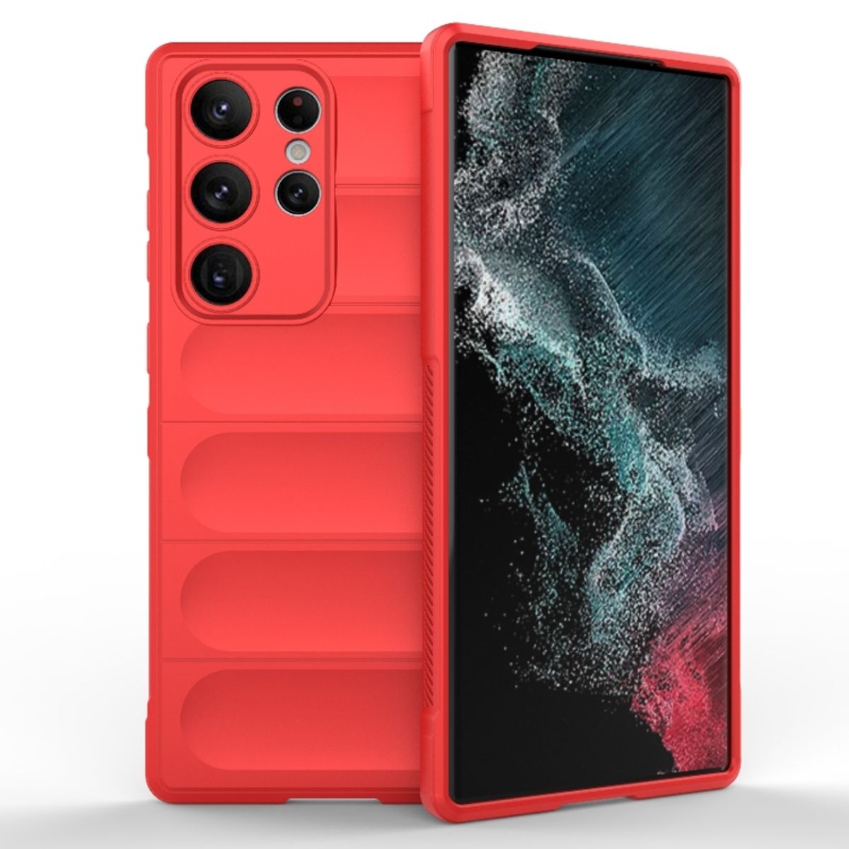 GENERICO - Carcasa para Samsung S24 Ultra Robusta Proteccion Camara - Rojo