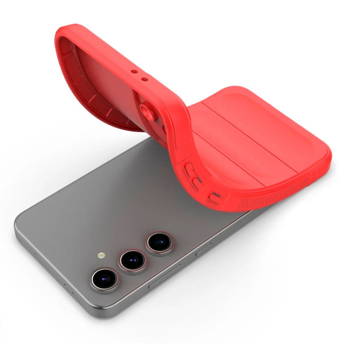 GENERICO - Carcasa para Samsung S25 Plus Robusta Proteccion Camara - Rojo