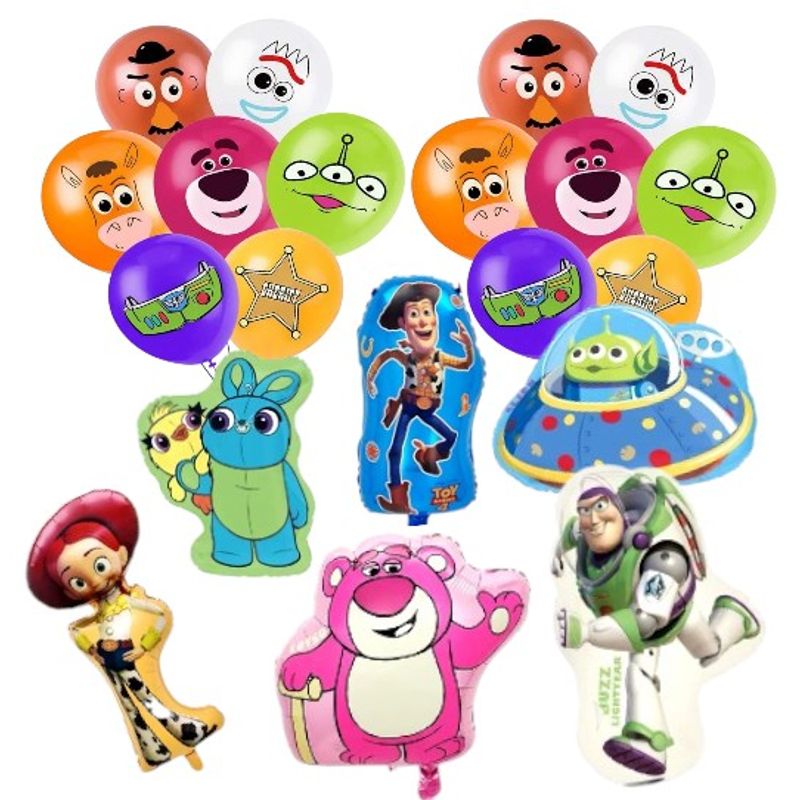 GENERICO - Set de Globos foil + látex Toy Story para cumpleaños