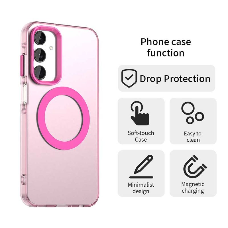 GENERICO - Carcasa para Samsung A06 Compatible Carga Magnética Mate - Rosa