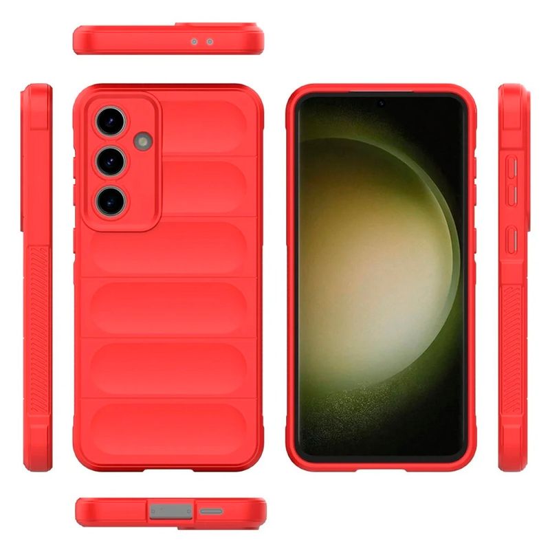 GENERICO - Carcasa para Samsung S24 FE Robusta Proteccion Camara - Rojo