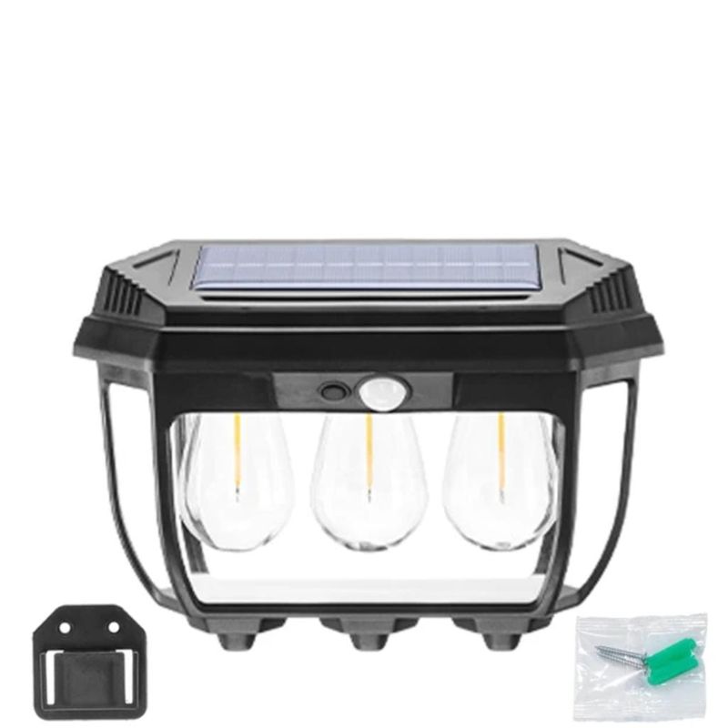 GENERICO - FAROL SOLAR DECORATIVO LUZ CALIDA TRIPLE