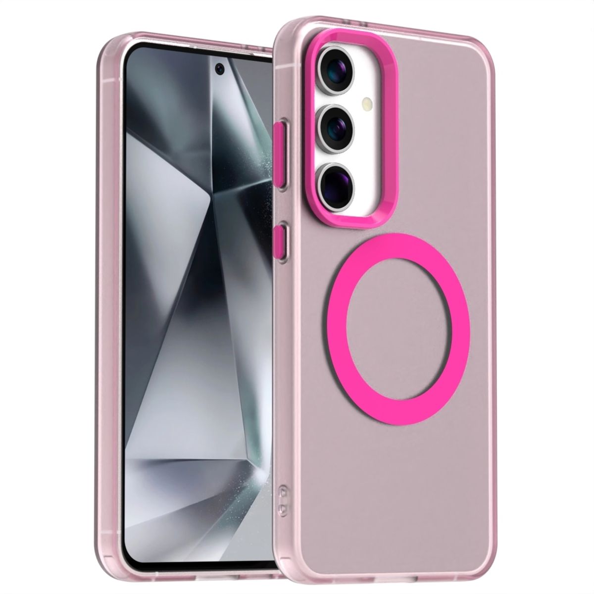 GENERICO - Carcasa para Samsung S25 Plus Compatible Carga Magnética Mate - Rosa