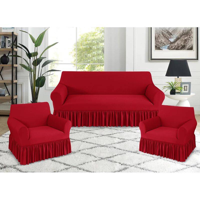 GENERICO - juego de 3 fundas de sillon con vuelo 3-1-1