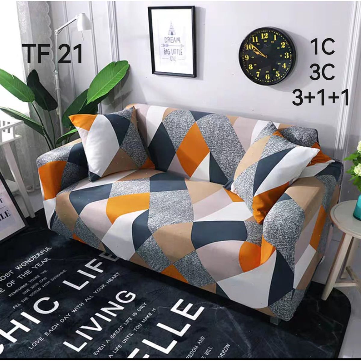 GENERICO - funda  protectora de sillon 3 cuerpo