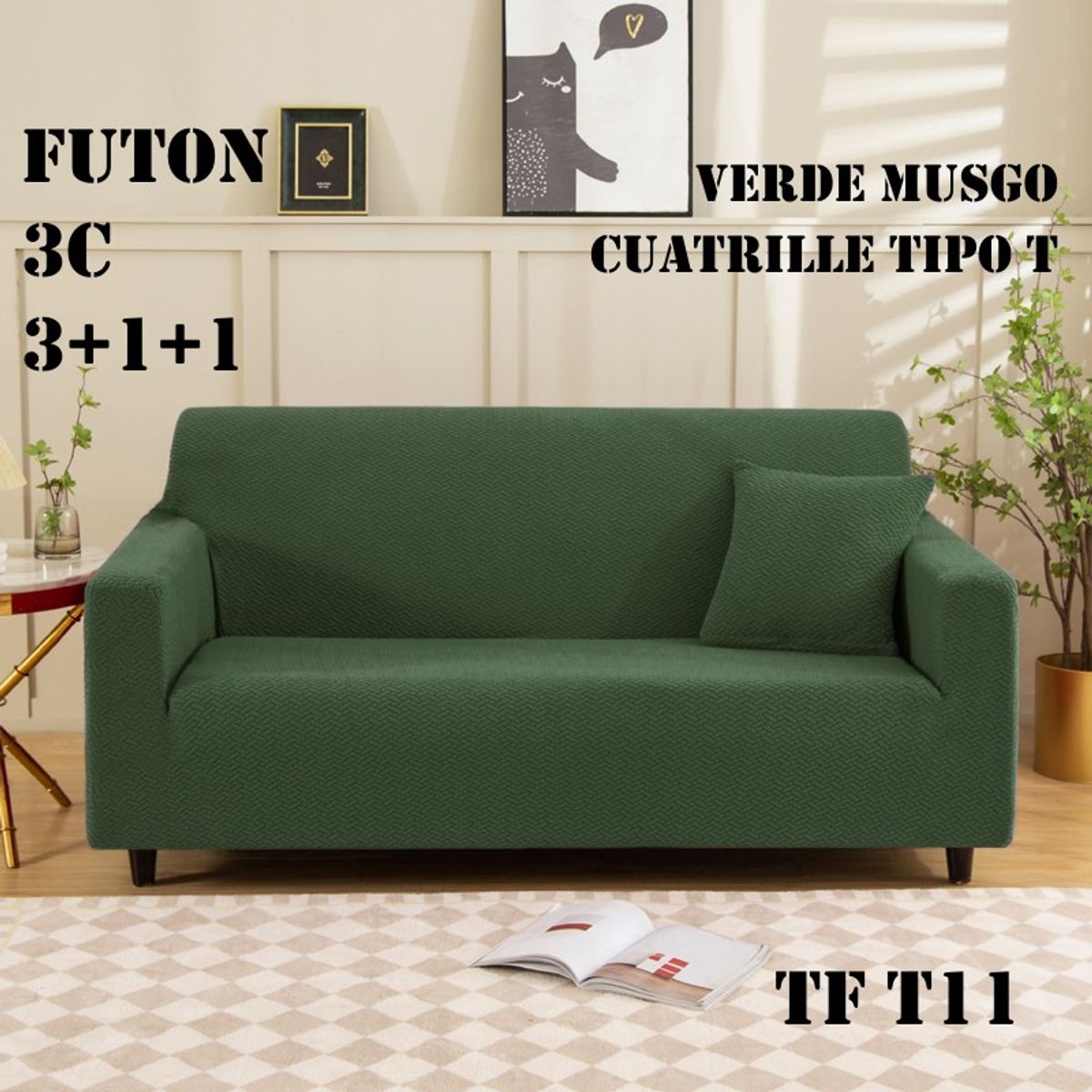 GENERICO - funda de sillon 3c texturizado elasticada