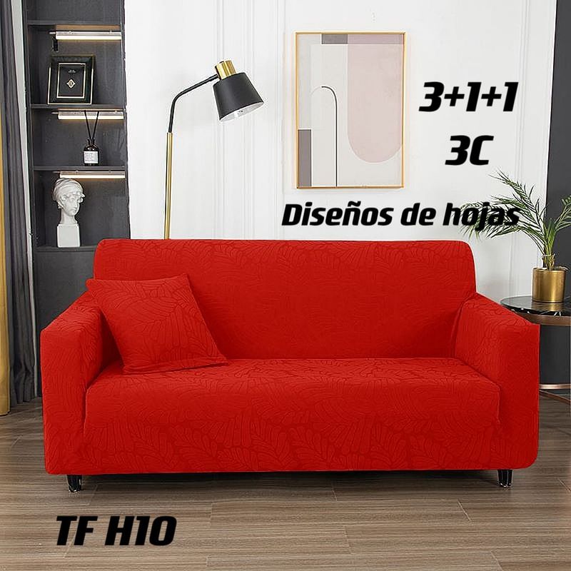 GENERICO - funda de sillon 3c texturizado elasticado diseño hojas