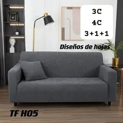 GENERICO - Funda de sillon 3c texturizado elasticado diseño hojas