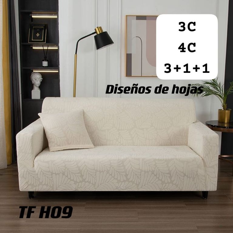 GENERICO funda de sillon 3c texturizado elasticado diseño hojas ...