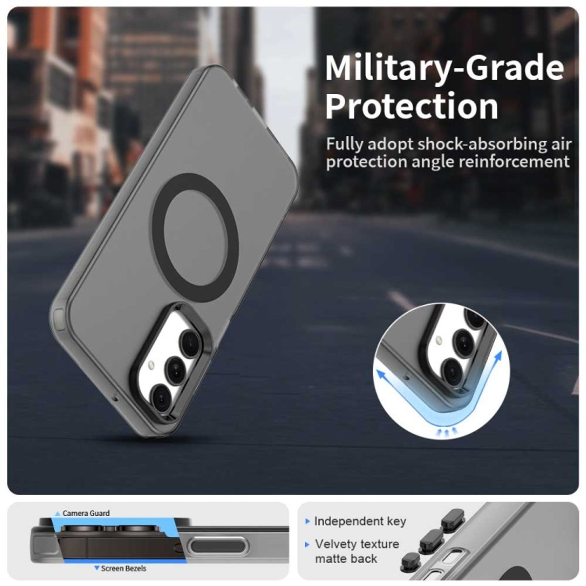 GENERICO - Carcasa para Samsung A25 5G Compatible Carga Magnética - Negro