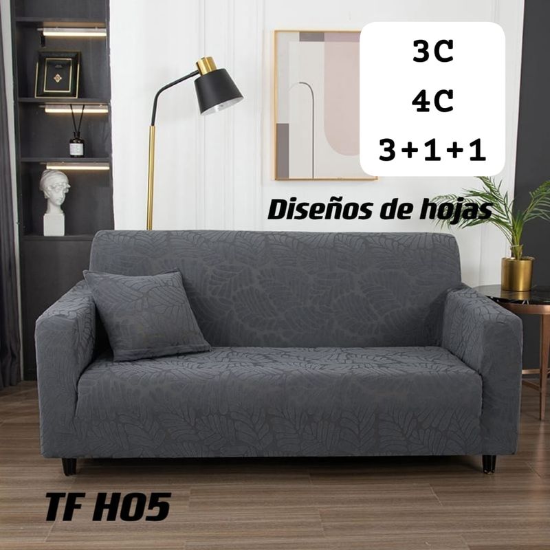 GENERICO - juego 3-1-1 fundas de sillon texturizada elasticado con diseños