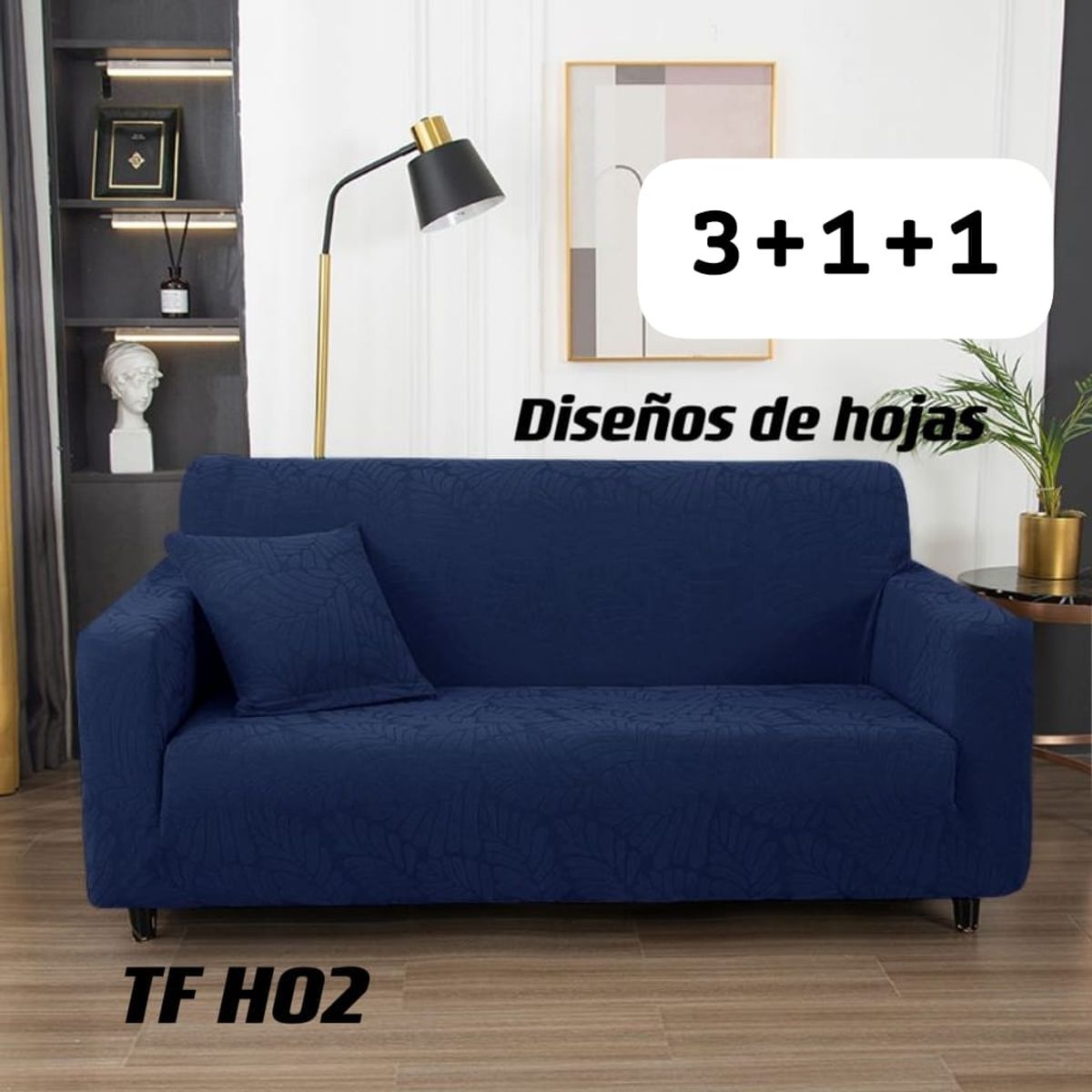 GENERICO - juego 3-1-1 fundas de sillon texturizada elasticado con diseños