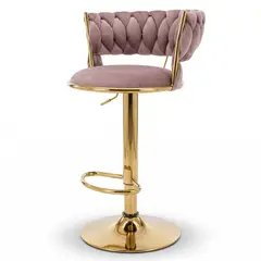 CORI CORI - Taburete Queen Velvet Gold Rosa