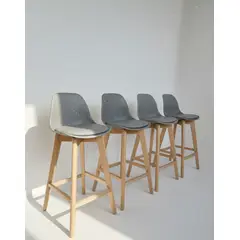 CORI CORI - Pack 4 Taburete Tulip 65cms Gris