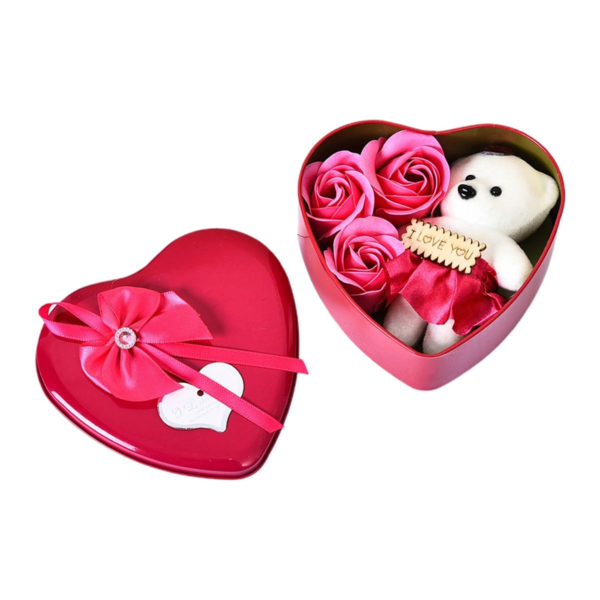 GENERICO - Oso Peluche Regalo San Valentin Corazon Amor Rosas