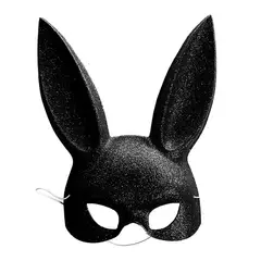 GENERICO - ANTIFAZ CONEJO GLITTER NEGRO X3 UNI