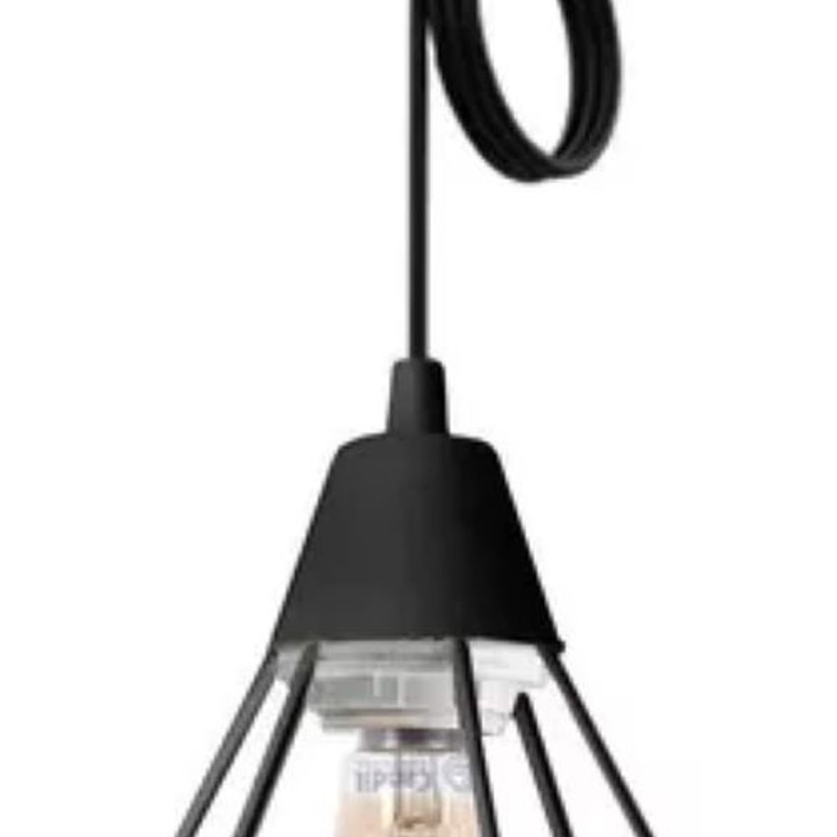 GENERICO - Lampara Colgante Vintage 1 Luz Jaula Diamante 15cm