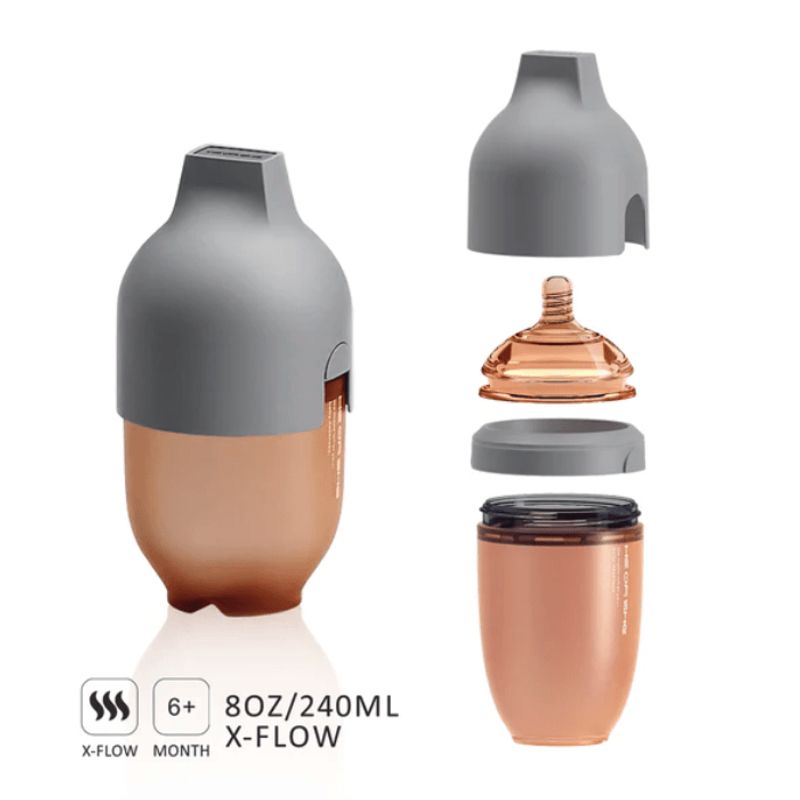 HEORSHE - Mamadera Ultra Wide Heorshe 240 ml - Tapa Gris - 6+