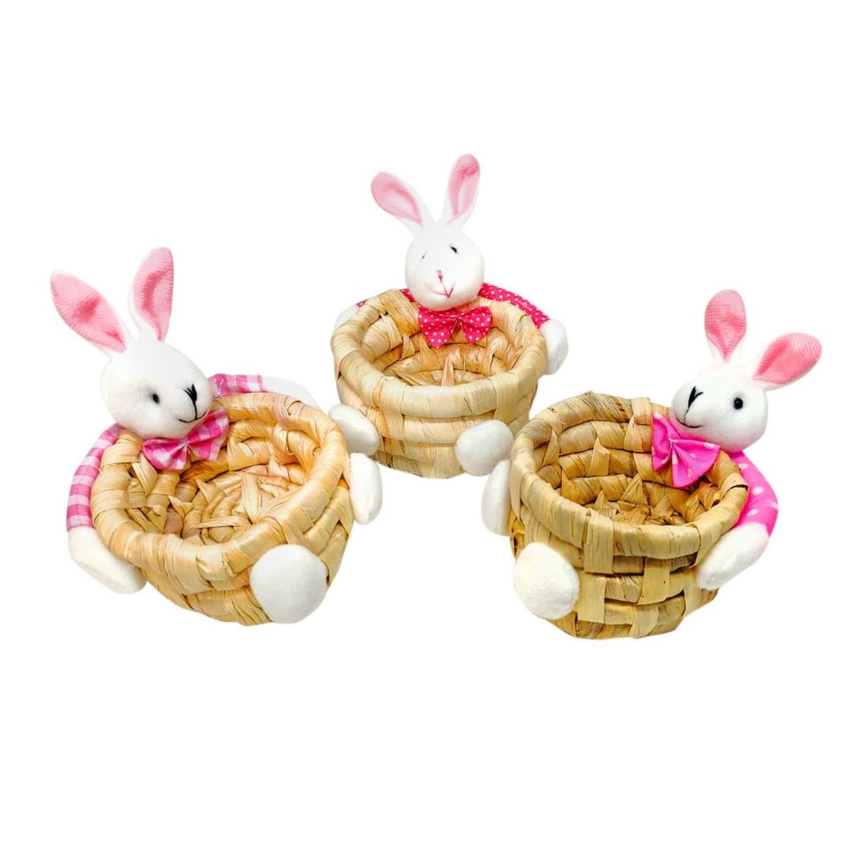 GENERICO - CANASTO 10X9X6 CONEJITO ROSADO X12 UNI