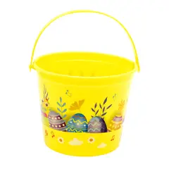 GENERICO - CANASTO PLASTICO 11.5X14.5CM PASCUA PASTEL AMARILLO X1UNI