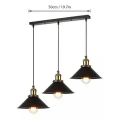 GENERICO - Lampara Colgante Vintage Comedor 3 Cabezas