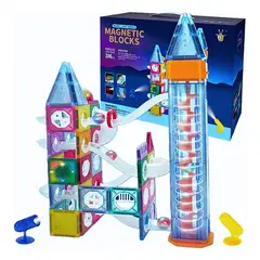 GENERICO - 106p Bloques Magnéticos Circuito Automático Luz Construcción