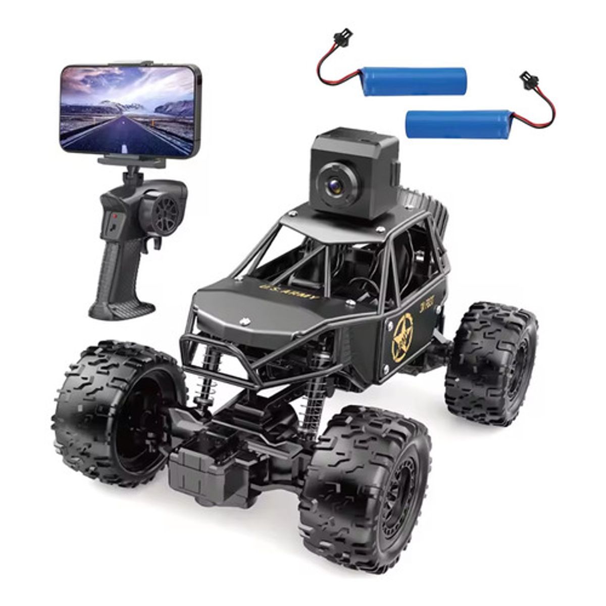 GENERICO - Auto Carro Control Remoto Cámara Wifi Live Video 2x Batería