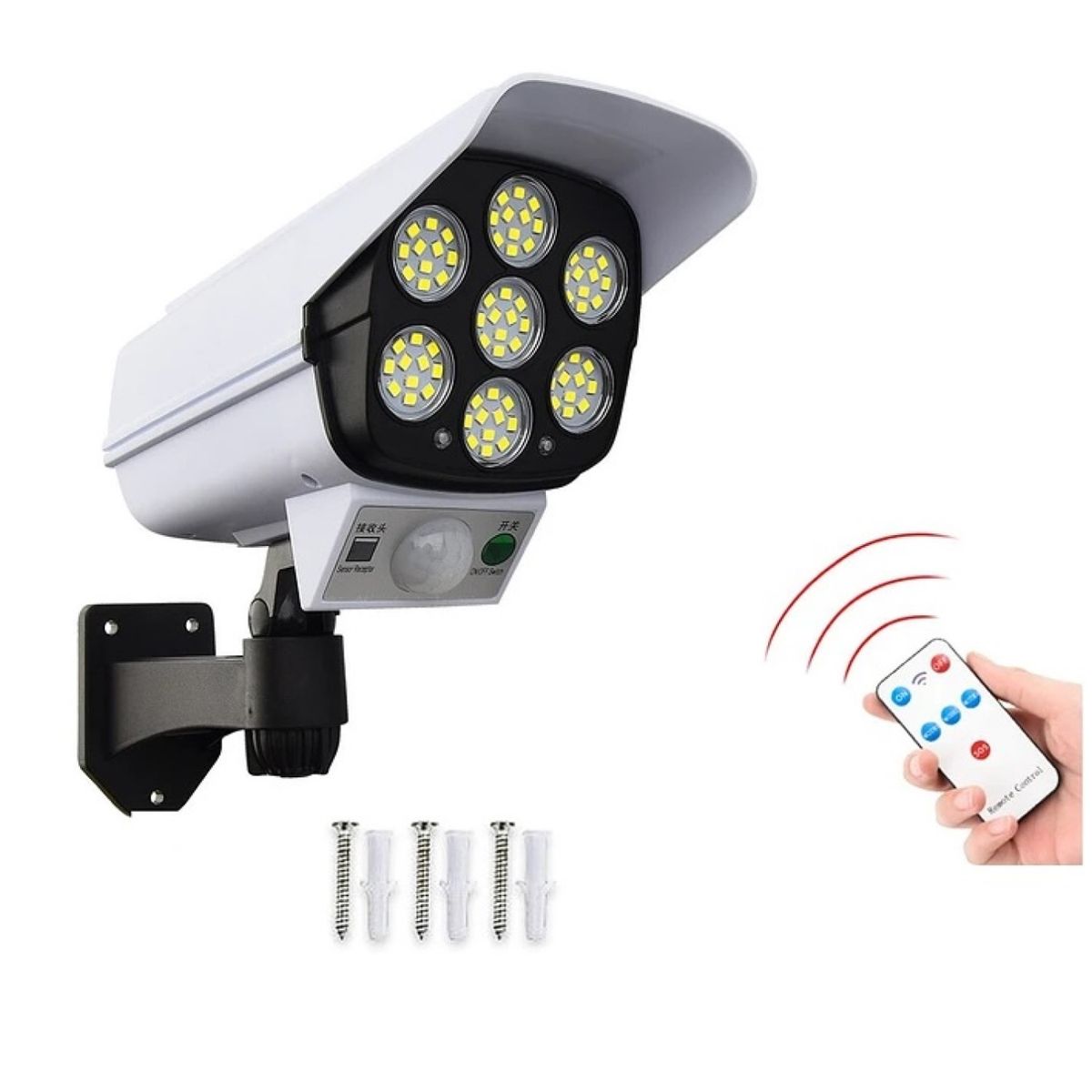 OEM - Foco Solar Led Con Sensor de Movimiento Tipo Cámara 15448