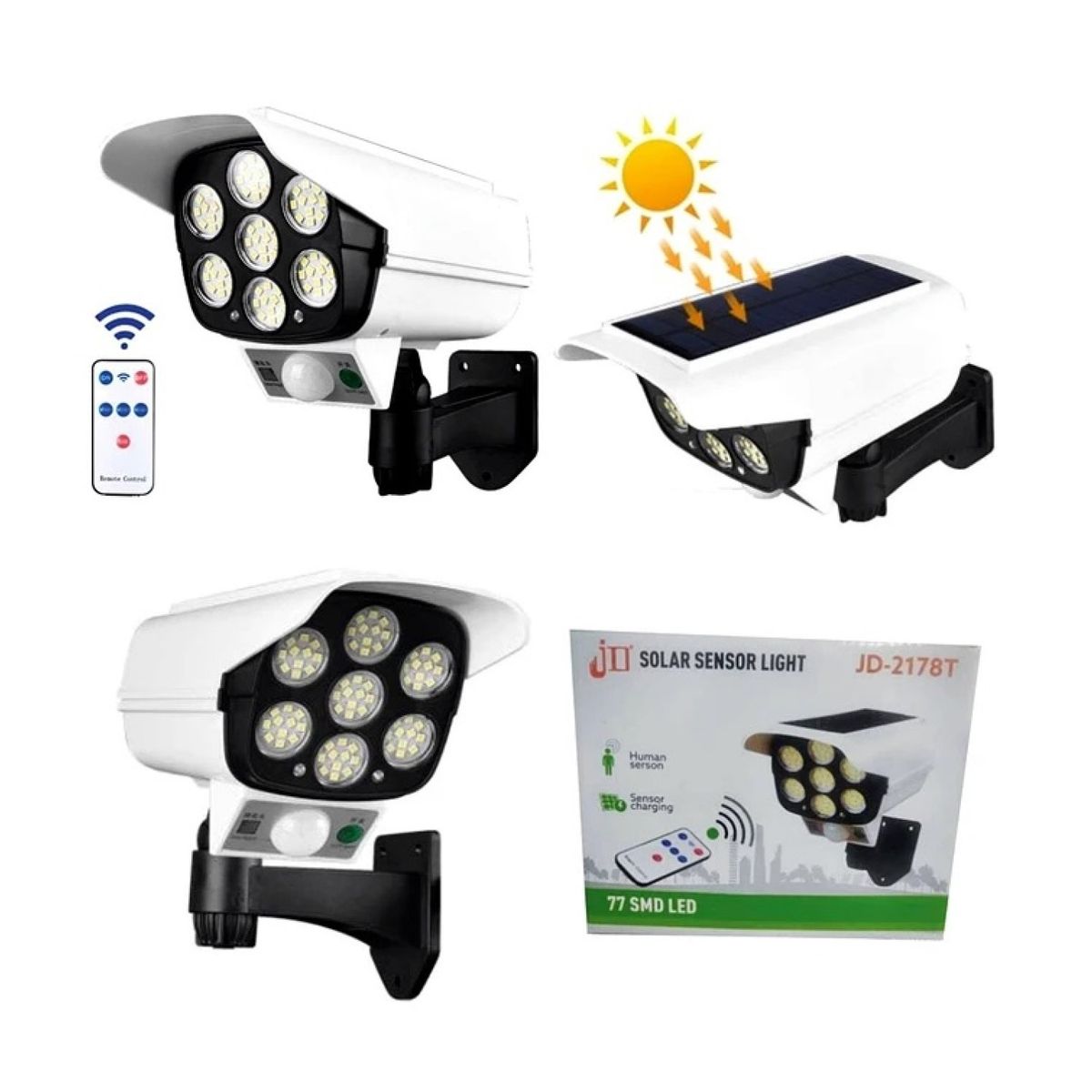 OEM - Foco Solar Led Con Sensor de Movimiento Tipo Cámara 15448