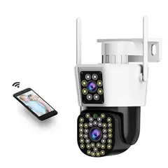 STARTECHOFFICE - Cámara Seguridad WiFi Doble Lente Monitoreo 360° Full HD 110° Visión