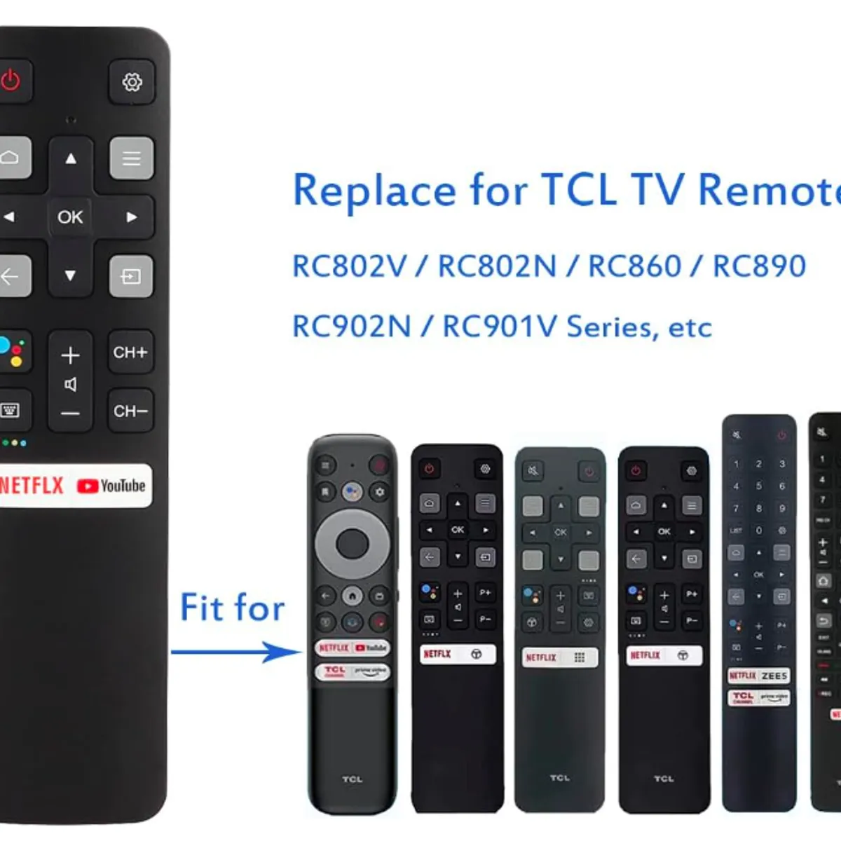 GENERICO - Contro Remoto Compatible TCL Smart Tv Android Y 4K